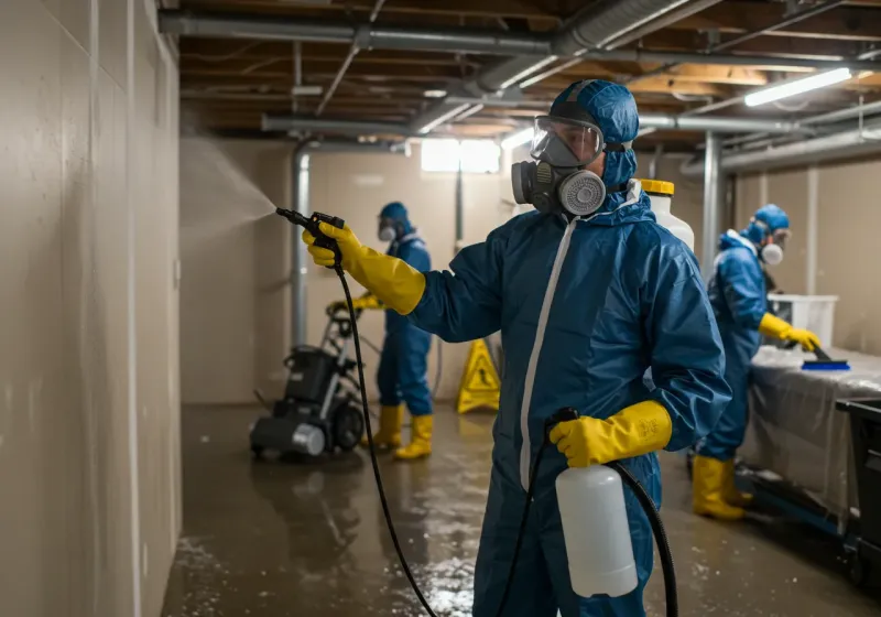 Basement Sanitization and Antimicrobial Treatment process in Smiths Station, AL