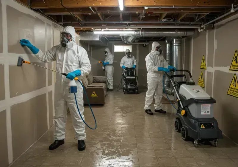 Basement Moisture Removal and Structural Drying process in Smiths Station, AL